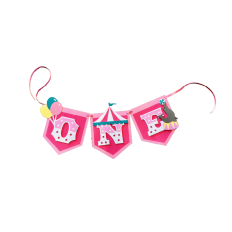 Happy First Birthday Highchair Banner - Carnival