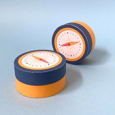 Orange Compass Shaped Box