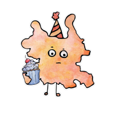 Orange Lunchbox Monster with Cupcake