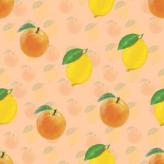 Oranges and lemons pattern paper on a peach background