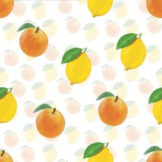 Oranges and lemons pattern paper on a white background