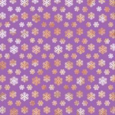 Orchid and Gold Foiled Snowflake Background
