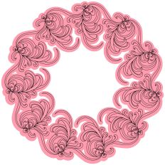 Elegant Scrolling Ornamental Wreath Border Frame Sketch Design