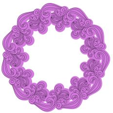 Elegant Scrolling Ornamental Wreath Border Frame Sketch Design 
