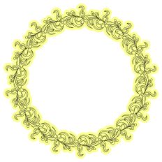 Elegant Feathery Leafy Ornamental Frame Border Sketch