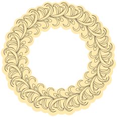 Elegant Scrolling Ornamental Wreath Border Frame Sketch Design