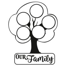 Family Tree Circle Frame - 5 People