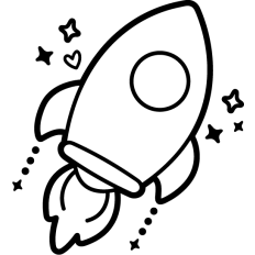 simple outline rocket