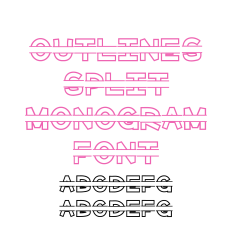 Outlines Split Monogram Font, Outline Custom Font