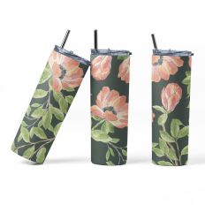 Watercolor Poppies Tumbler Wrap – 20 oz Sublimation Design