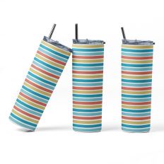 20 oz Tumbler Wrap for Sublimation - Brightly Colored Beachy Stripes