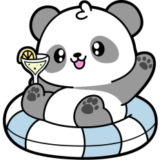 panda on a inflatable