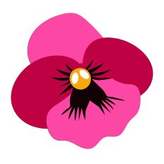 Simple Perky Blooming Pansy SVG Design
