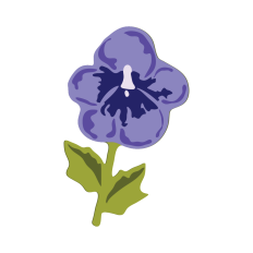 Purple Pansy - Layered Cut File
