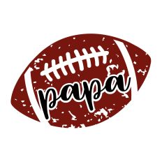 Papa Distressed Football SVG Cut File