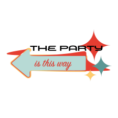 Retro Party Arrow Word Art