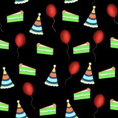 Party boy pattern paper - black background