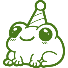 cute frog with party hat lineart