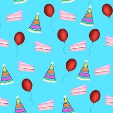 Party girl pattern paper - blue background
