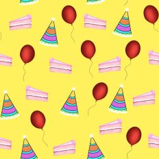 Party girl pattern paper - yellow background