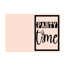 Party Time Cutout A7 Card Layered Card Template