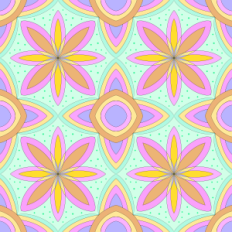 Geometric flower pastels pattern paper 2