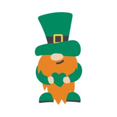 St Patrick's gnome with heart