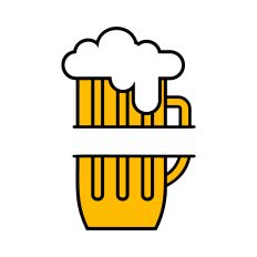 Beer glass borders