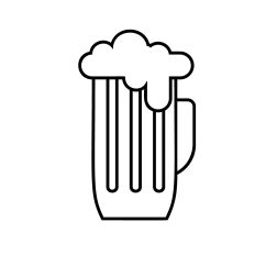 Glass of beer line art