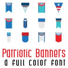Patriotic Banners Full Color Font
