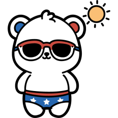 cute patriotic bear american