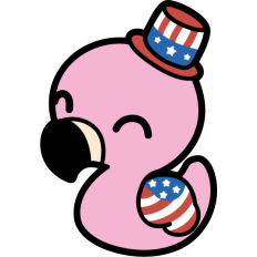 cute patriotic flamingo
