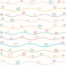 Hearts pattern on waves