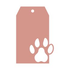Gift tag with paw print
