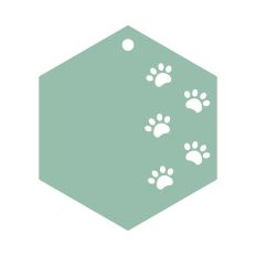Hexagon paw prints tag