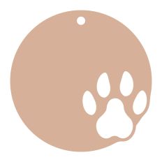 Gift tag with paw print