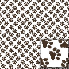 White & Brown Paw Prints – Printable Pattern