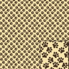 Yellow & Brown Paw Prints – Printable Pattern