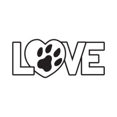 Love with paw print
