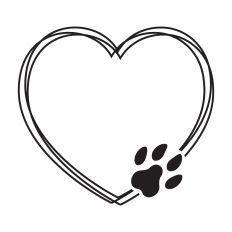 Heart frame with paw print