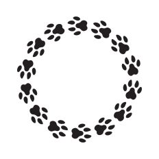Paw print round frame
