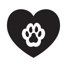 Heart with paw print
