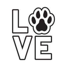 Love with paw print