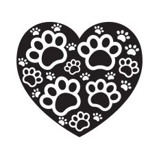 Heart with paw prints