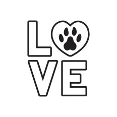 Love with paw print
