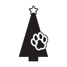 Christmas tree with paw print
