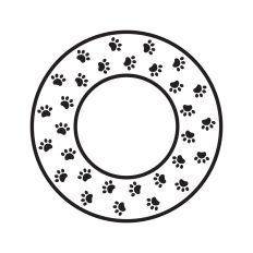 Paw prints round frame