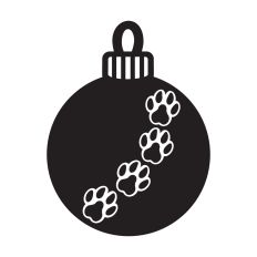 Christmas ornament with paw prints