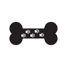Dog bone with paw prints