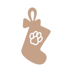 Stocking with paw print
